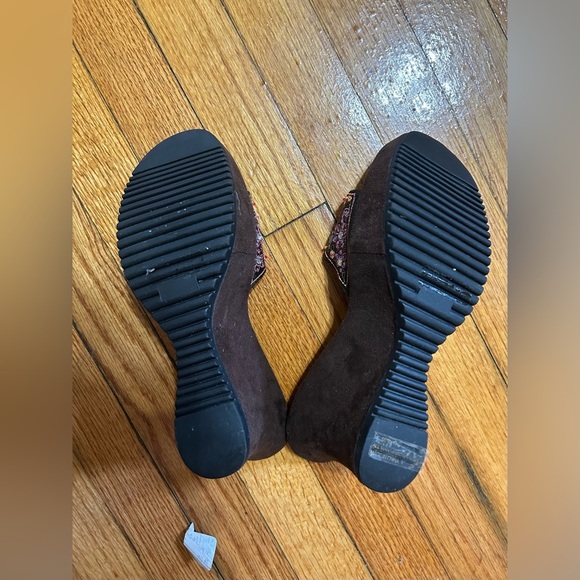 Vintage Y2k "charlotte Russe" Embroidered Embellished Sandals Wedges Size Size 9 - Picture 9 of 13